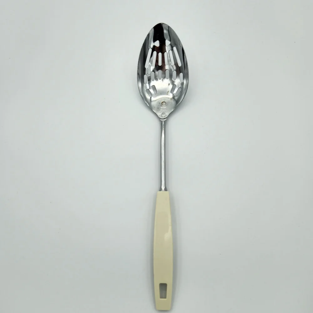 Vintage Ekco Chromium Plated Serving Slotted Spoon